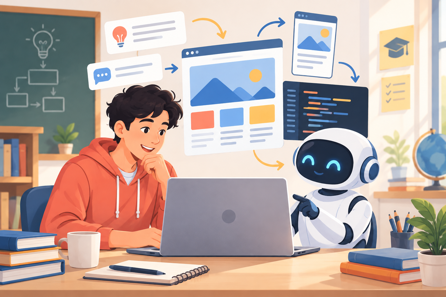 学习者与 AI 协作完成网站的封面图